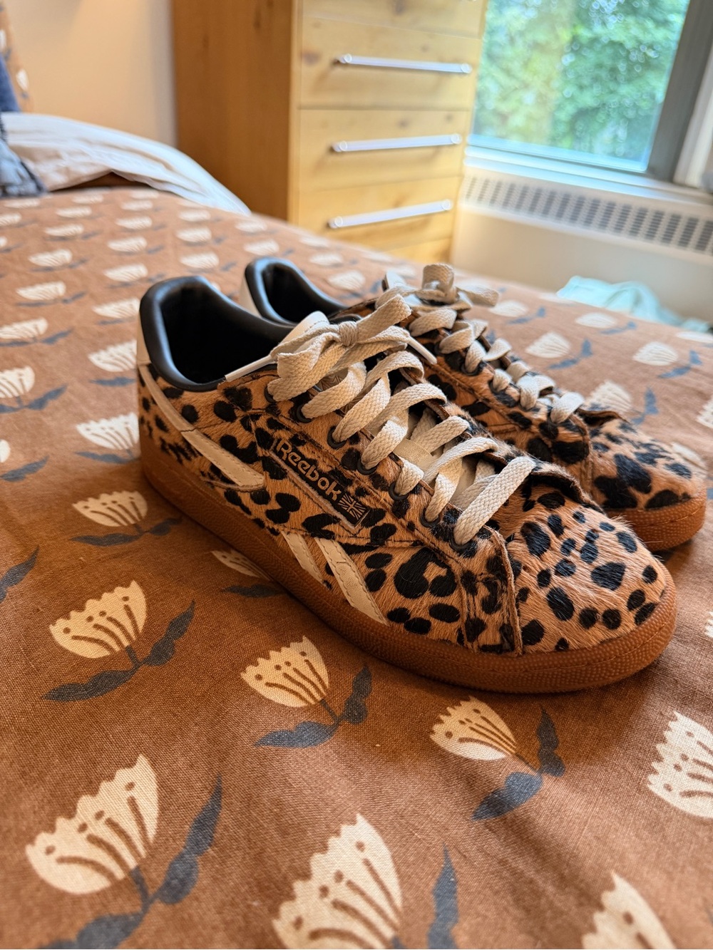 Reebok Women's Leopard Print Low-Top Sneakers - Brown & Black